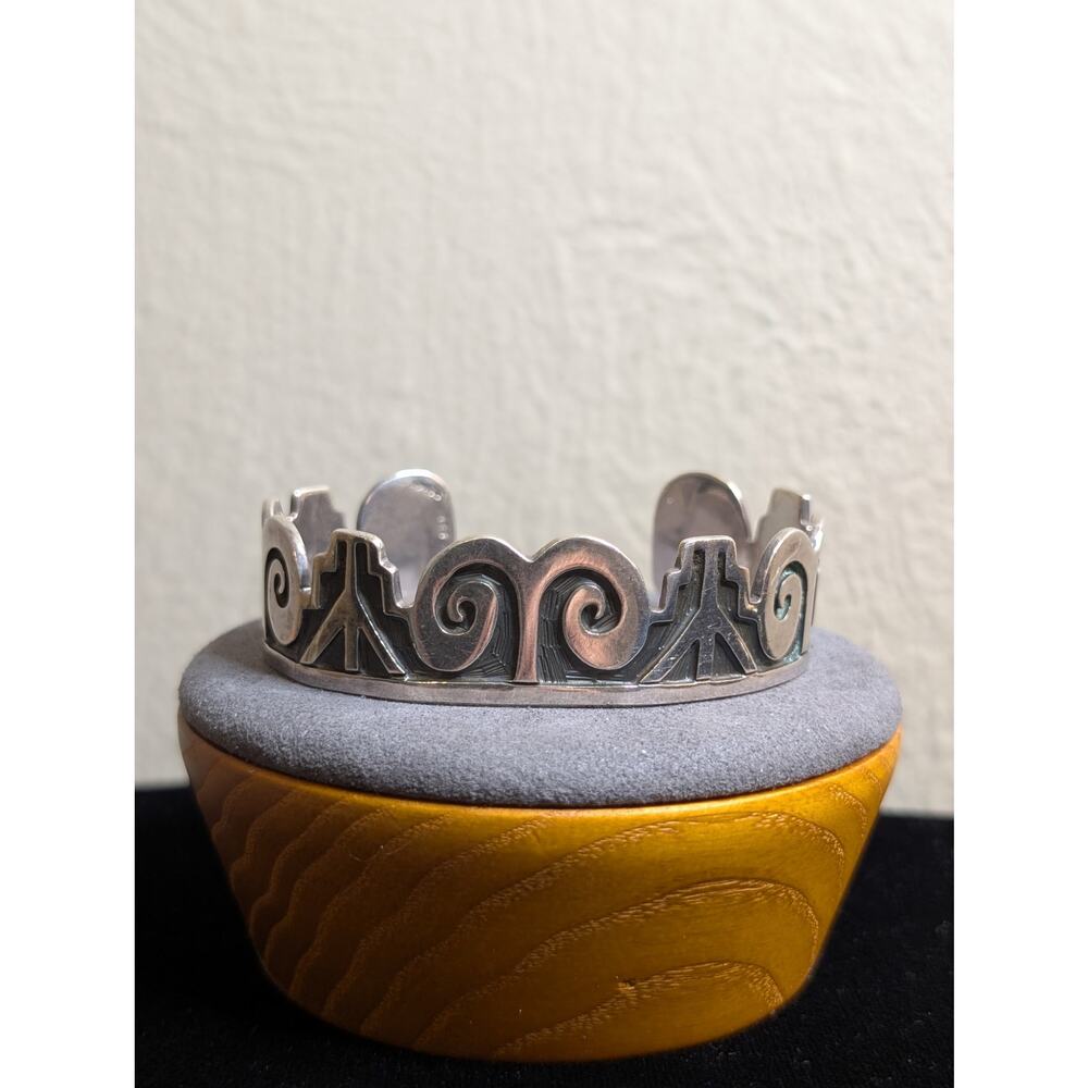 Vintage Taxco TS-95 Sterling Silver 7" Cuff Bracelet 33.5g - Picture 8 of 8